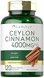 Carlyle Ceylon Cinnamon Capsules 4000 mg | 120 Count | Non-GMO & Gluten Free Supplement