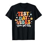 Test Day Vibes Groovy Testing Day Teacher Student Exam T-Shirt for Men Women