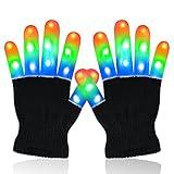 Dodosky Gifts for 4 5 6 7 8 9 Year Old, LED Gloves Birthday Gifts for Boys Girls Age 3-10 Easter for 5-10 Year Old Girls Boys Stocking Stuffers - Black