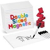 GAMENOTE White Board Dry Erase, Small Magnetic Lined White Board Set, Double Sided Magnet Ruled Lap Boards Whiteboard for Kids and Student Learning, 9x12 Inches (Pack of 6)