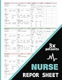 Nurse Report Sheet Notebook: Multiple Patients, Three Patients Per Page, Simplified and Detailed versions, Day and Night Shift Book