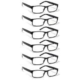 BIENCOOL 6 Pack Reading Glasses Traditional Frames for Men and Women Readers with Spring Loaded Hinges (6 Pack Black, 2.50, multiplier_x)