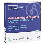 WELMATE Anti-Diarrheal Caplets | Loperamide HCL 2 mg | Diarrhea Symptom Relief | Upset Stomach Reliever | Anti-Gas | Anti Diarrhea Pills | Travel Essentials | Made in USA | 24 Count Blister Pack