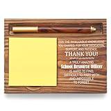 School Resource Officer Appreciation Gift, Law Enforcement Thank You Desk Organizer, Thoughtful Office Decor for SROs, Police Officer Recognition Self-Stick Note Pad Holder TZP84