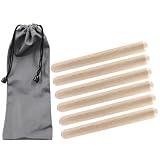 Piutouyar 6 Pack 8 Inch Rhythm Sticks Wood Claves Natural Hardwood Sticks Musical Percussion Instrument Set with a Waterproof Carry Bag