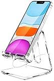 Crpich Acrylic Cell Phone Stand, Portable Clear Phone Stand for Desk, Compatible with Phone16 15 14 13 Pro Max Mini 12 11 Plus SE, Switch, Android Smartphone, Pad, Tablet, Desk Accessories