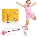 Chridark Ankle Skip Ball for Kids - Foldable Flash Wheel Skip Ball, Outside Game Toys for Kids & Adults, Gift for Boys & Girls Age 5 6 7 8 9 10 Years Old, Pink