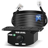 Universal Bass Control Knob for Car Amplifier with 4 PIN Extension Cable 5M/16FT, Audio Bass Volume Knob Power Indicator.
