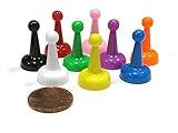 Koplow Games Set of 9 Standard Pawns 25mm Peg Pieces for Board Game Play - Assorted Colors