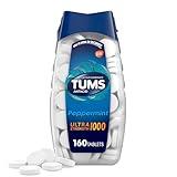 TUMS Ultra Strength Chewable Antacid Tablets for Heartburn Relief, Peppermint - 160 Count