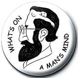 Sigmund Freud - WHAT'S ON A MAN'S MIND - Pinback Button 1.25" Pin / Badge ~ Psychoanalysis Psychology
