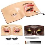 GFPGYQ 3D Eye Makeup Face Practice Board, Perfect Aid to Makeup Practicing Face Board, Reusable Silicone Face to Practice Makeup Mannequin for Beginners to Practice Eyesmakeup Kit (White)