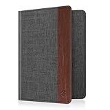 Fintie Passport Holder, Slim Travel Wallet RFID Blocking Card Case Cover Passport Cover Protector Essentials with Credit Card Slots for Women/Men, Denim Charcoal Brown