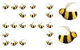 Bees Cake Decorations- Bumble Bee Shaped Edible Hard Sugar Decorations, 24 pcs by R.U.S. Candy Company