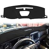 Yiz Dash Cover Mat Custom Fit for 2019-2025 Chevy Chevrolet Silverado 1500 2500HD 3500HD/2019-2023 GMC Sierra 1500 2500HD 3500HD w/o Head Up Display and Speaker Cutout,Dashboard Pad Carpet(Black) J130