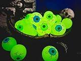 GiftExpress 48 Pack Glow in the Dark Eyeballs – 32MM Bouncy Eye Balls for Kids Party Favors, Trick or Treat Goodie Bag Fillers, Halloween Decorations