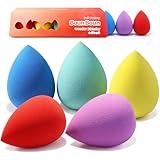 BEAKEY Makeup Sponge Set 5 Pack Micro Porous Low Absorption Soft Latex Free Foundation Beauty Sponges & Blenders for Powder Cream