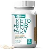 KetoZest Keto ACV BHB Capsules 1600mg for Advanced Weight Loss & Belly Fat Burn - Organic Apple Cider Vinegar with The Mother Ketones Vegan Supplement - with Vitamin D3 Zinc Chromium for Men Women