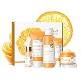 LAIKOU Skin Care Set Vitamin C Women Beauty Gift Sets Skin Care Kit with Cleanser, Toner, Serum, Eye Cream, Face Cream Travel Kit for Women Teen Girls Mom Daughter Birthday TSA-friendly Sizes 5pcs