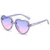 JieJieko Kids Heart Sunglasses Heart Shaped Sunglasses Cute Kids Eyewear for Pool Beach Outdoor Age 3-10 Years (Purple)