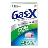 Gas-X Extra Strength Chewable Gas Relief Tablets with Simethicone 125 mg, Cherry - 48 Count