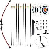 AUVIM 45" Bow and Arrow Set for Youth Kids Junior Beginner Bow Gift Outdoor Archery Set 18 Lb for Teen Outdoor Sports