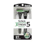 Schick Xtreme 5 Blade Disposable Razors for Men, 2 ct, Men's Sensitive Skin Razor Pack, Protects Skin from Irritation