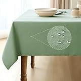 Pureegg Rectangle Linen Tablecloth Waterproof & Stain Resistant, Wrinkle-Free Table Cloth Adds Elegance and Protection, Ideal for Dining, Party, Wedding and Outdoor, 52 x 70 Inch, Sage Green