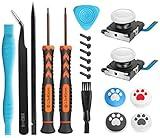 Joystick Replacement for Switch Lite – 19 in 1 OEM Analog Stick Thumbstick Parts Repair Tool Kit Accessories with Y00 Triwing Screwdriver, Thumb Caps, Tweezers for OLED JoyCon Joy Con Controller