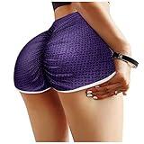 JEUROT Compression Shorts for Women No Front Seam Yoga Workout Biker Shorts Leggings Summer Running Active Short Pants Beach Vacation Clothes Summer Clothes (Purple, S)