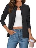 LILLUSORY Women's Cardigan Sweaters 2025 Lightweight Fall Oufits Clothes Fashion Trendy Long Sleeve Tops Casual Jackets Large Black
