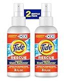 Tide Laundry Stain Remover Spray with Oxi, Travel Stain Remover for Clothes, Carpet, Upholstery, Pet Bedding, Stain Treater Spray for Tough Stains from Wine, Coffee, Grease, 3 Oz (Pack of 2)