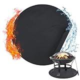 Fire Pit Mat Accessories, 35" 3-Layer Solo Stove Accessories Fireproof Mat for Outside Fireplace Wood Stove Under Fire Pit, Round Grill Mat for Outdoor Grill Deck Protector
