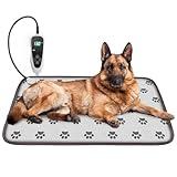 GOLOPET Large Dog Heating Pad 34x21in Waterproof Pet Heating Pad for Dogs Smart Thermostat Switch, Whelping Supplies Heated Dog Bed,Adding Wire Rope Wires Puppy Heating Pad Mat-Whelping Box for Dogs