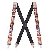Suspender Store Novelty Turkey Suspenders - 1.5-Inch Wide Elastic - X-Back - Clip - 48" for 5'9" to 6'2" tall