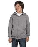 Russell Athletic Big Boys' Fleece Full Zip with Hood, Oxford, Small