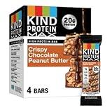 KIND Protein MAX Crispy Chocolate Peanut Butter Snack Bars, 20g of Protein, Keto Friendly, 1g of Sugar Per Bar, Gluten Free, 4 Count Box