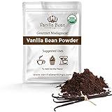 Organic Vanilla Bean Powder - 100% Pure Ground Madagascar - For Cooking, Baking & Additional Flavoring - Add To Coffee, Tea, Yogurt, & Shakes - Raw, Unsweetened, No Filler - 4 oz