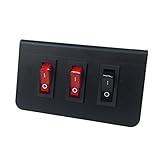 Abrams Taurus Premium 12V Switch Box Panel - (2) ON/Off Rocker Switch with LED Light & (1) Momentary Switch Plate - 15 Amp Inline Fuse - Dimensions: 3.87" L x 2.2" H x 1.57" D