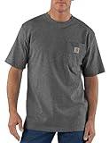 Carhartt Mens Loose Fit Heavyweight Short-Sleeve Pocket T-Shirt Work Utility t Shirts, Carbon Heather, X-Large Tall US