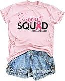FCGHSII Breast Cancer Awareness Shirt for Women Cancer Support Tshirt Pink Ribbon Graphic Tee Tops