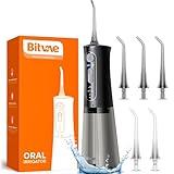 Water Flossers for Teeth, Bitvae Portable 300ML Electric Flosser Pick, USB Rechargeable Water Teeth Cleaner Picks, 3 Cleaning Modes, 6 Jet Tips, IPX7 Waterproof, Water Flosser for Teeth Cleaning