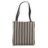Casual Classic Black And Neutral Vertical Striped Tote Bag