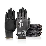 HyFlex 11-840 Ergonomic Abrasion-Resistant Nitrile Foam Industrial Gloves for Automotive, Fabrication, EMS, Utilities - Size 9, Black (12 Pairs)