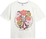 Volcom Girls Shirts - Casual Crewneck Short Sleeve Graphic Tee Trendy Tops - Breathable Girls Summer Clothes, Size 8-10, White
