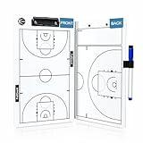 Basketball Coaching Board, 2025 Version Double-Sided Basketball Clipboard for Coaches, Dry Erase White Board for Coaches, Solid Coaching Marker Boards, Portable and Efficient for Basketball Coaches