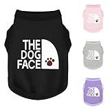 Personality Canine Attire: Soft, Lightweight Cotton Dog Clothes with 'The Dog Face' Print. Small and Medium Breeds, Perfect for Everyday Wear, Comfortable and Breathable Dog Shirt Black M
