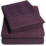 1500 Supreme Collection Bed Sheet Set - Extra Soft, Elastic Corner Straps, Deep Pockets, Wrinkle & Fade Resistant Hypoallergenic Sheets Set, Luxury Hotel Bedding, Queen, Purple