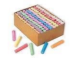 S&S Worldwide Giant Box of Jumbo Sidewalk Chalk, 126 Pieces, 9 Colors - Bulk Set Color Splash Outdoor Colored Chalk for Kids and Toddlers Ages 3+, Non-Toxic