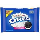 OREO Birthday Cake Creme Chocolate Sandwich Cookies, Family Size, 17 oz
